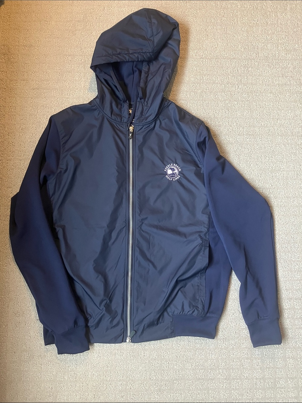 Fairway & Greene - Pebble Beach - New Men's Navy Hooded Windbreaker Jacket